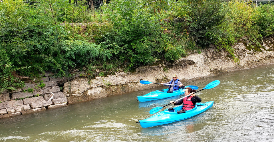 limestone and concrete creek liner